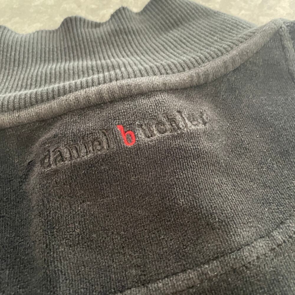 Daniel Buchler New York Velour Velvet Full Zip Jacket Sweatshirt Mens XL Black - Picture 6 of 10